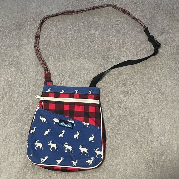 Kavu Handbags - Kavu rope crossbody with moose, jackelope and Buffalo plaid. Very good condition